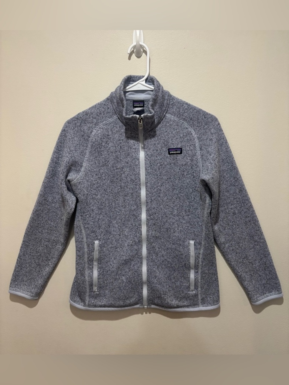 Patagonia Better Sweater Fleece Full Zip Jacket Kids XL Outdoor Gray Light Blue